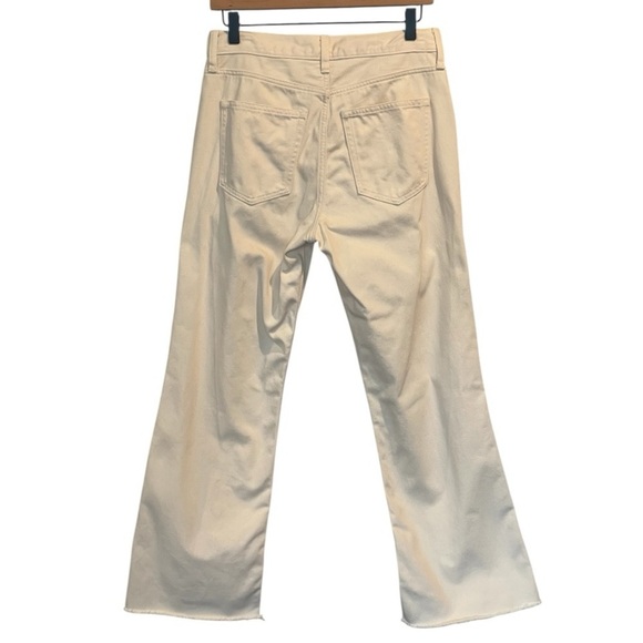 J. Crew Mid-Rise Relaxed Kick-Out Jeans, Ecru Wash, Raw Hem, Size 25 - Picture 4 of 16